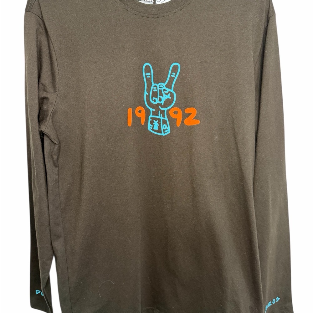 Dutch Bros SMALL+XXL Brown Long Sleeve Tour ‘92 Rocker “To Be So Strong….” DB - Picture 2 of 8